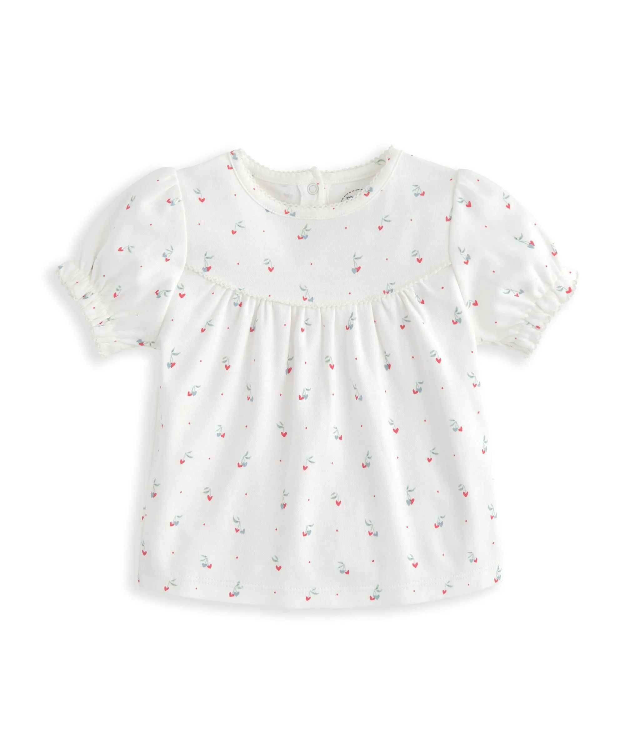 Top & Shorts Set (2 Pieces) - Cherry Hearts Print