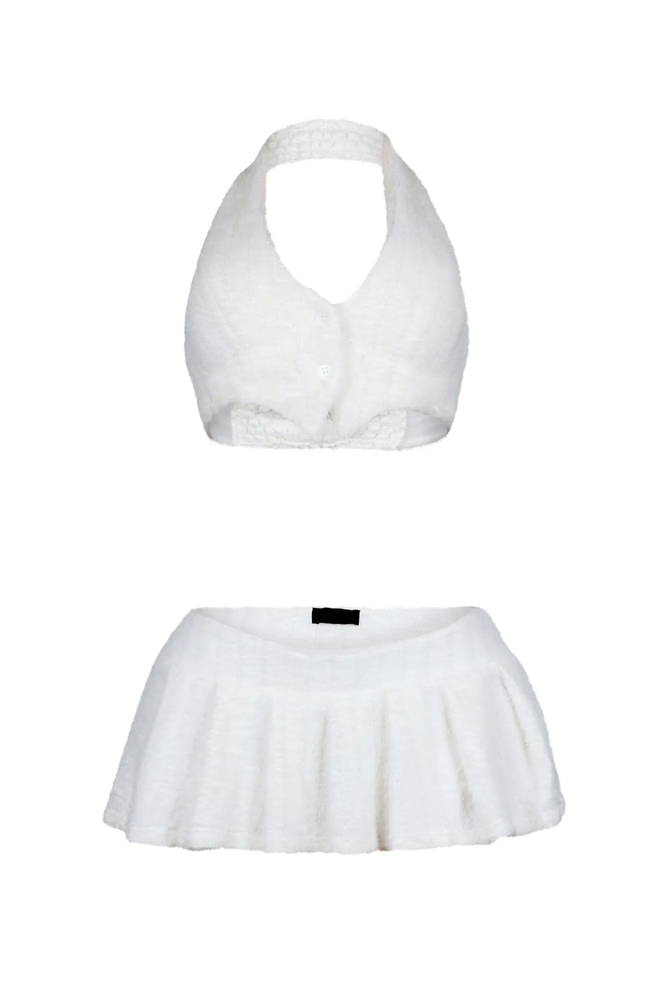 Twinkle You On Fuzzy Glitter Top & Skirt SET
