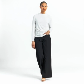 Ultra Cozy - Draped Neck Side Ruched Sweater Top - Ivory - Final Sale!