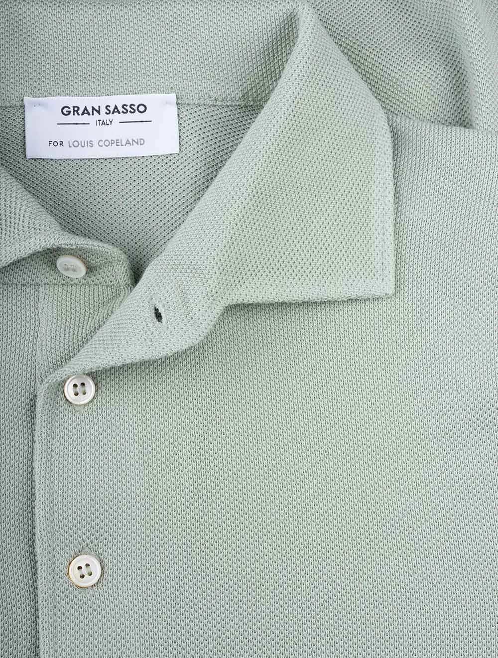 Weave Short Sleeve 3 button Polo Green