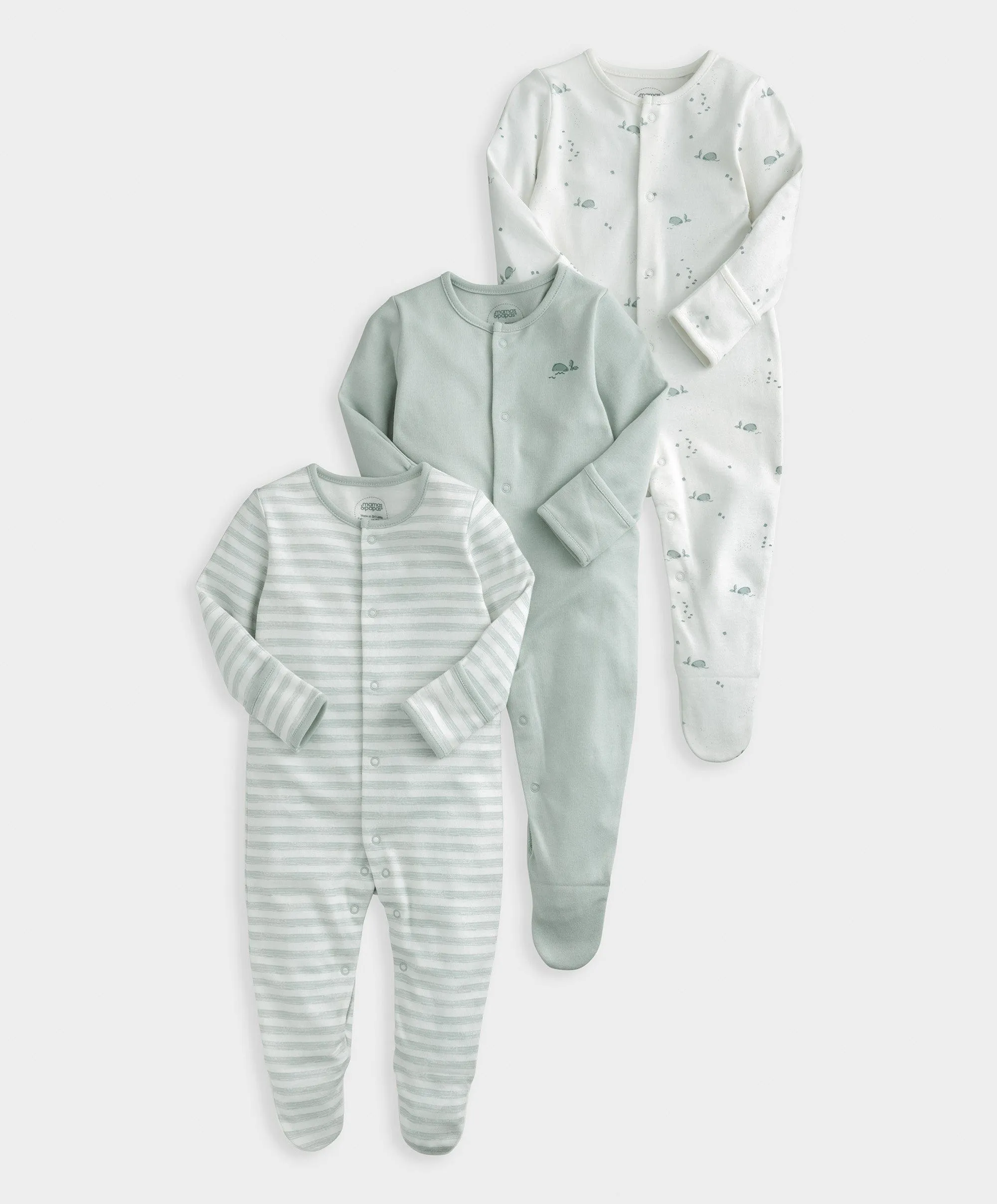 Whale Sleepsuits (Set of 3)