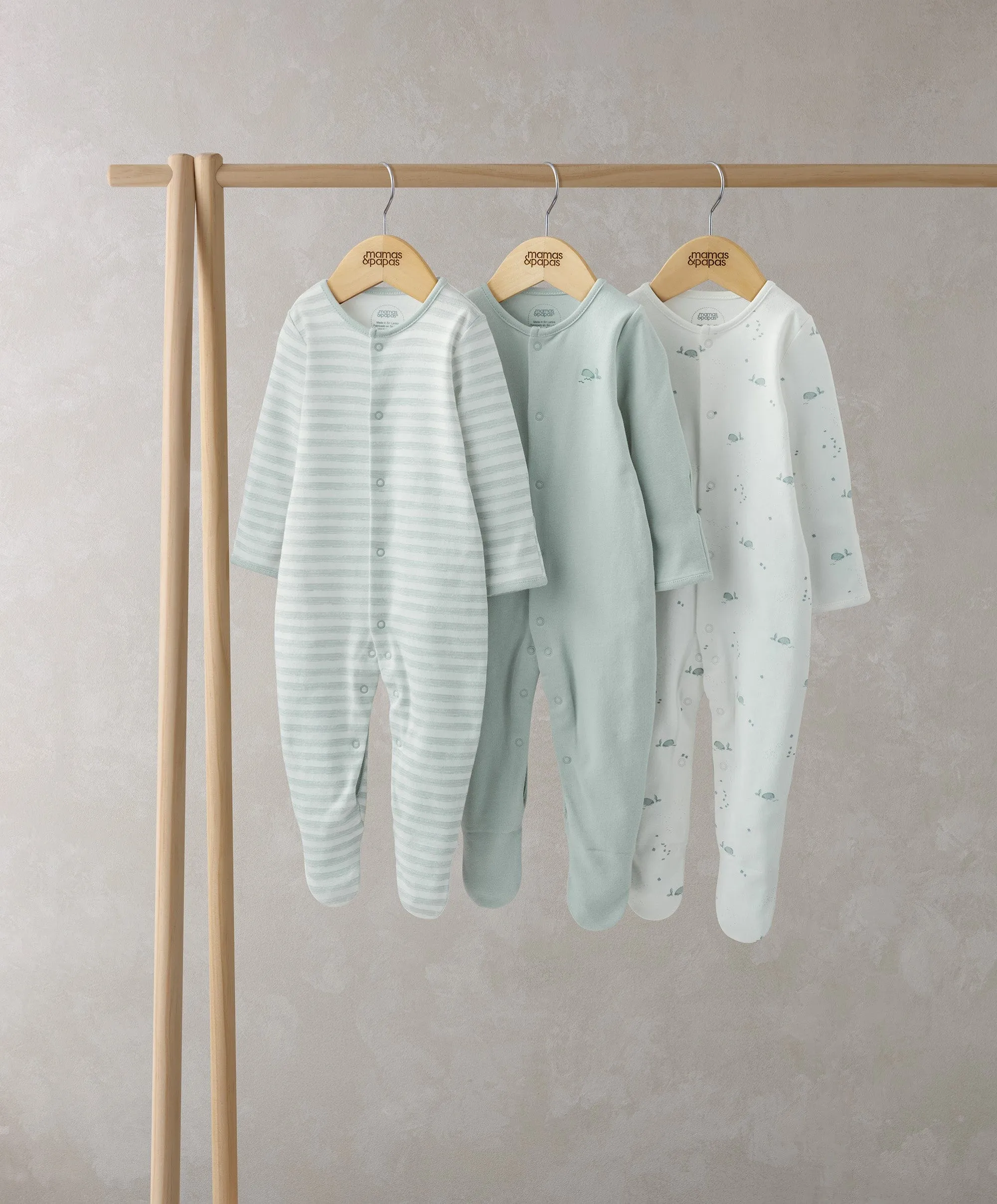 Whale Sleepsuits (Set of 3)