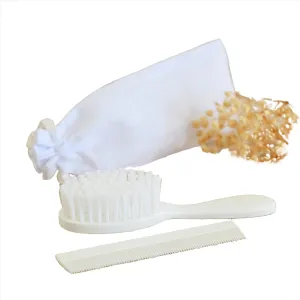 White Baby Hairbrush & Comb Set | Made In France Babykids_Bebe-Sweeny