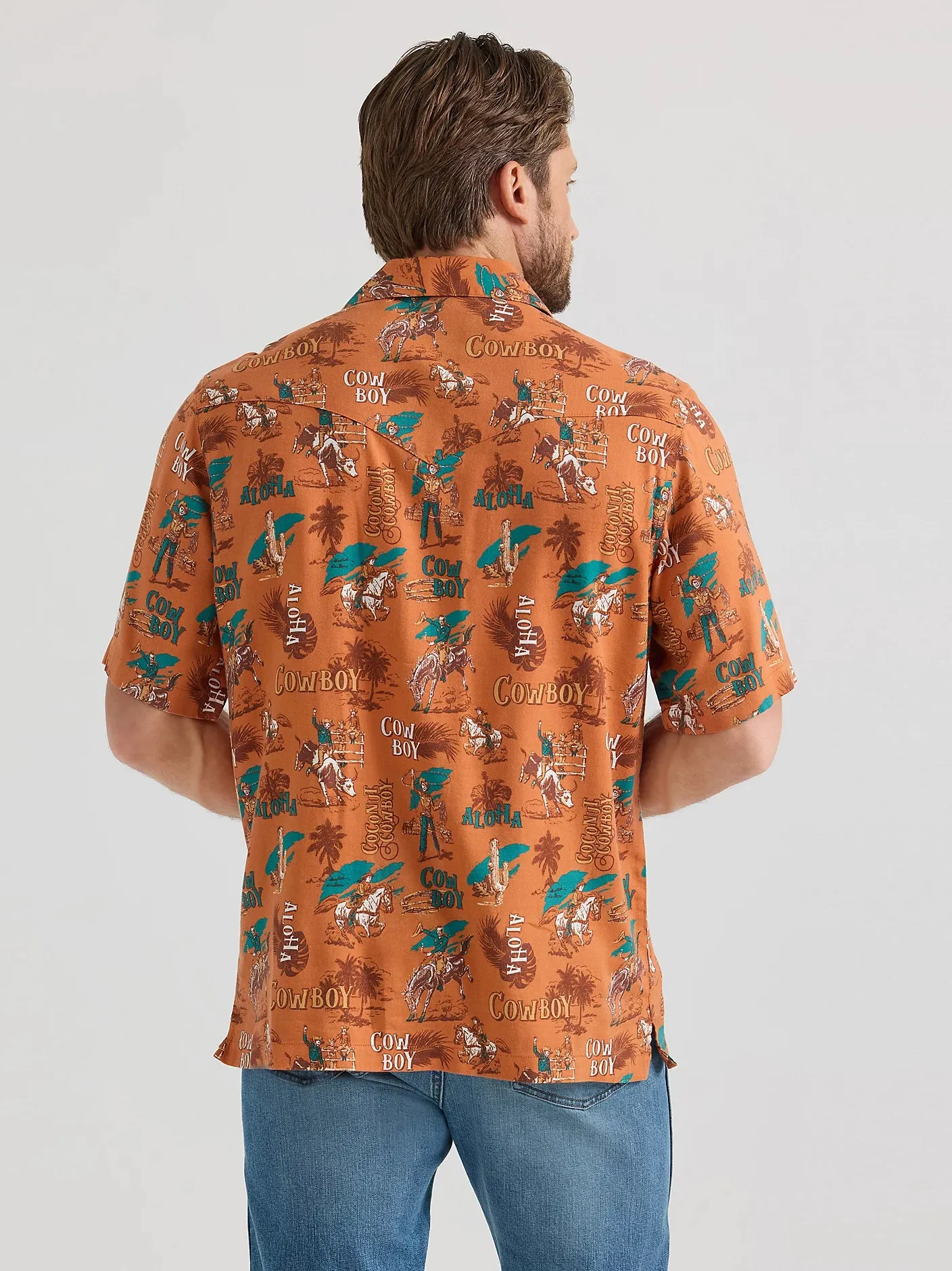 Wrangler® Coconut Cowboy Snap Front Camp Shirt Wrangler Clothing