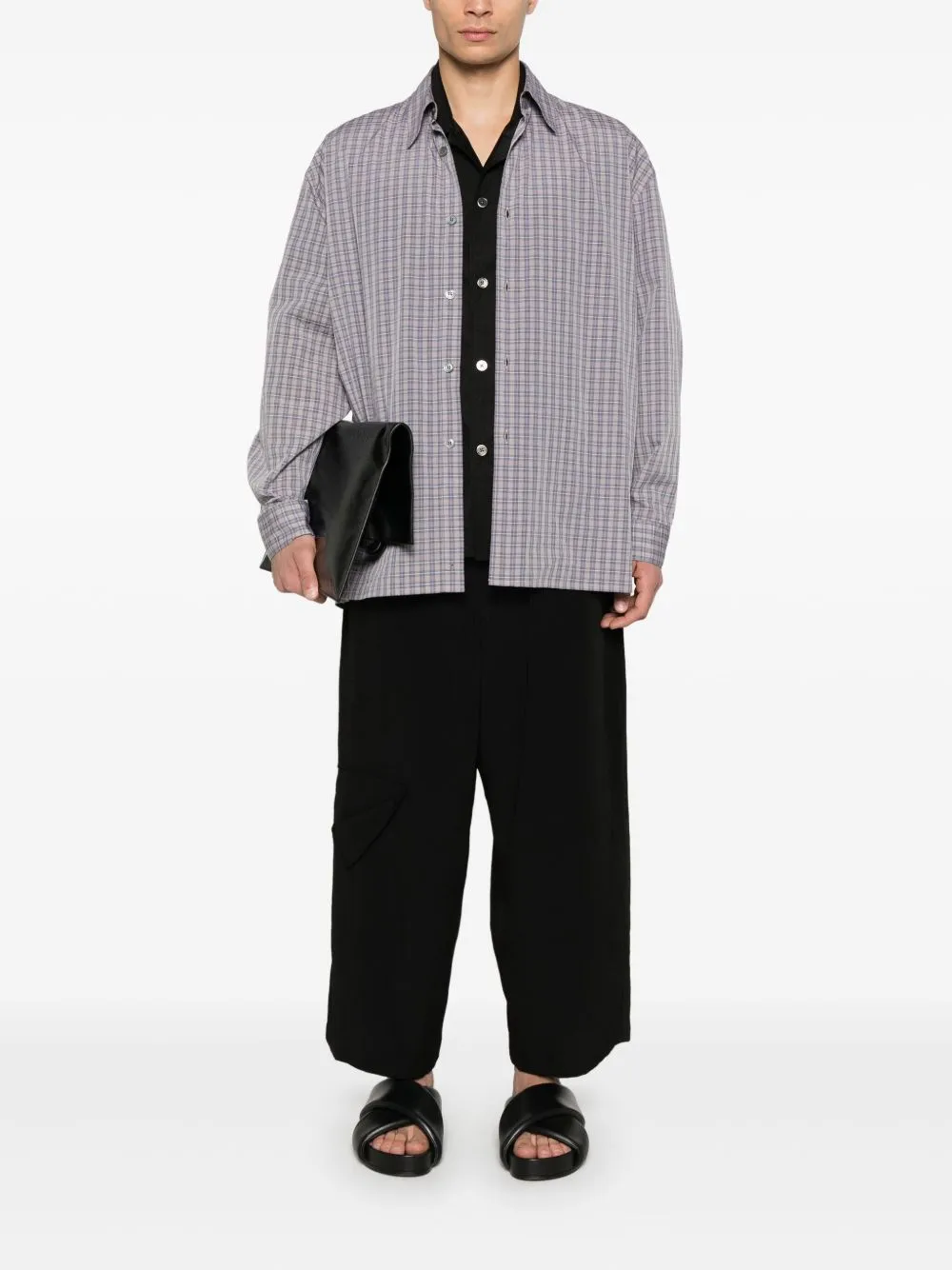 YOHJI YAMAMOTO POUR HOMME - Men Cut-Out Detail Pants Clothing_yohji-yamamoto