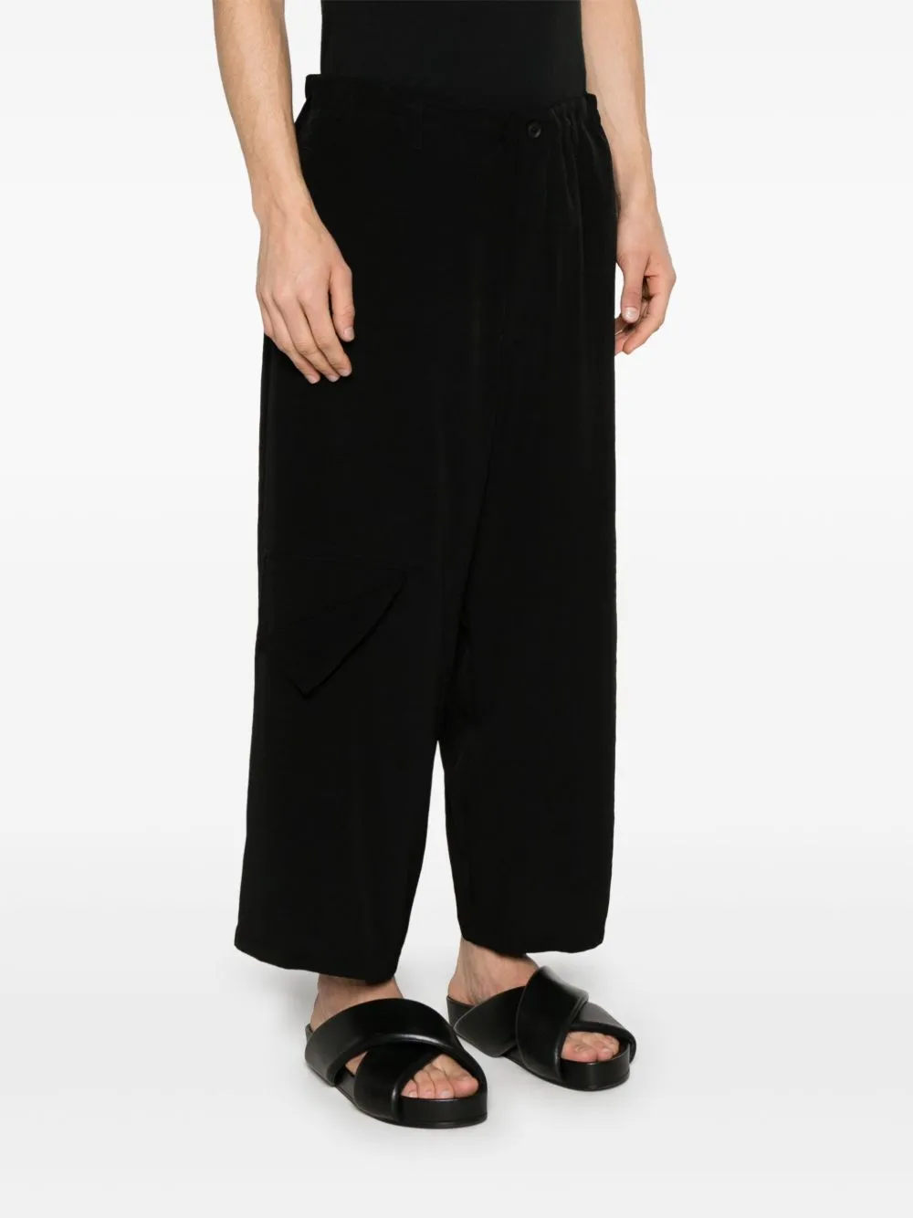 YOHJI YAMAMOTO POUR HOMME - Men Cut-Out Detail Pants Clothing_yohji-yamamoto