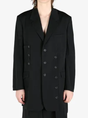 YOHJI YAMAMOTO POUR HOMME - Men Sleeve Button Asymmetry Jacket Clothing_yohji-yamamoto
