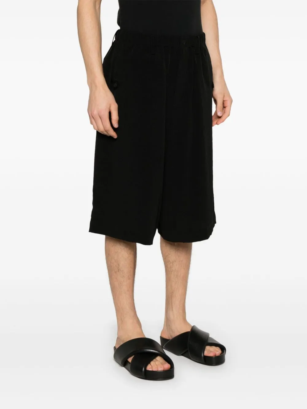 YOHJI YAMAMOTO POUR HOMME - Men Tab Half Pants Clothing_yohji-yamamoto