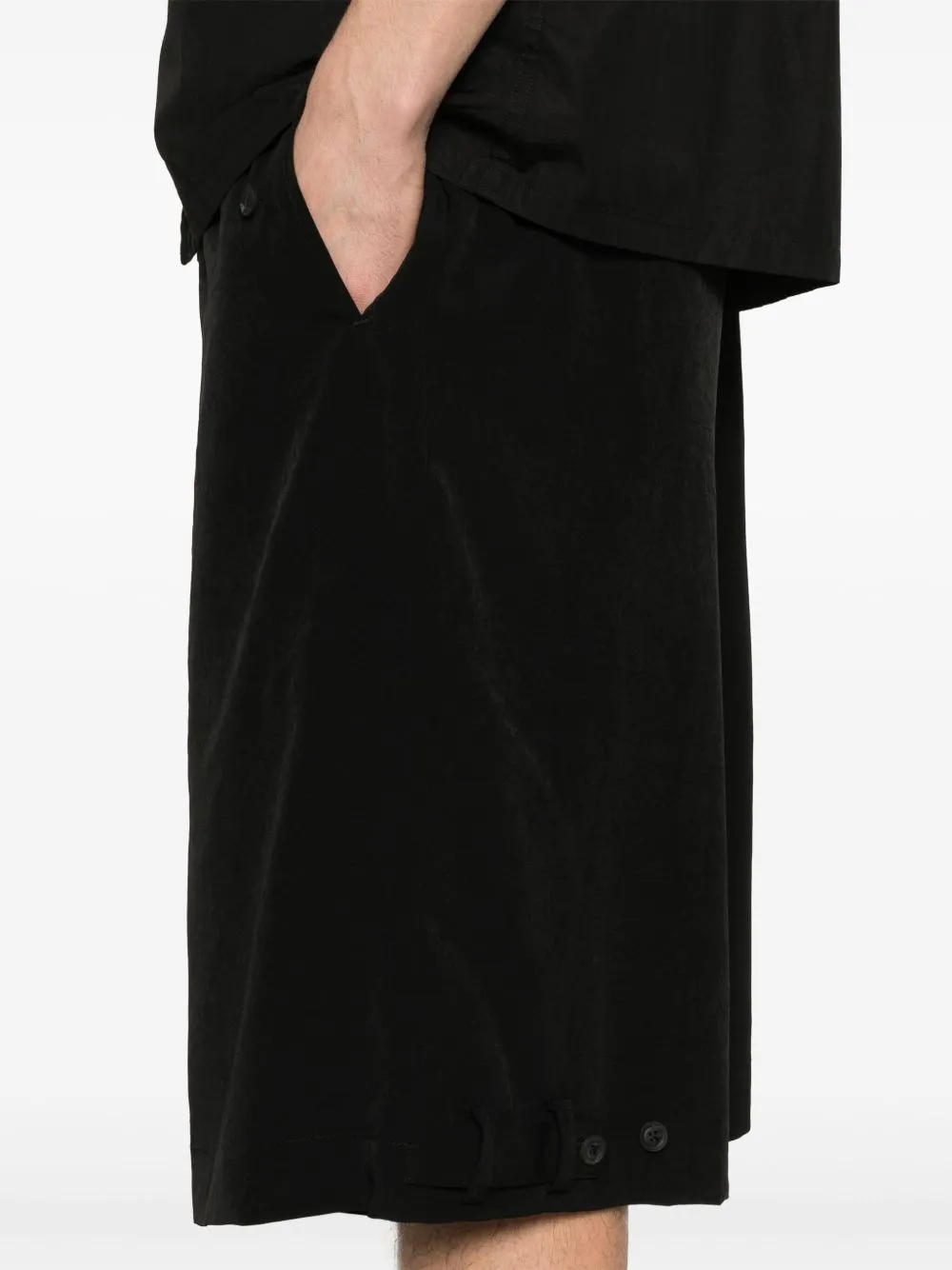 YOHJI YAMAMOTO POUR HOMME - Men Tab Half Pants Clothing_yohji-yamamoto