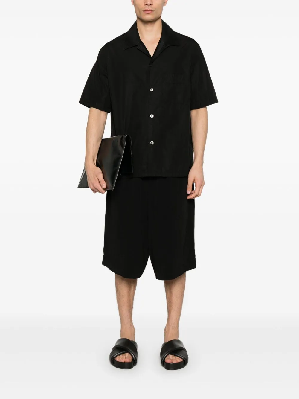 YOHJI YAMAMOTO POUR HOMME - Men Tab Half Pants Clothing_yohji-yamamoto
