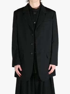 YOHJI YAMAMOTO POUR HOMME - Men Wool Gabardine Back Opening Jacket Clothing_yohji-yamamoto